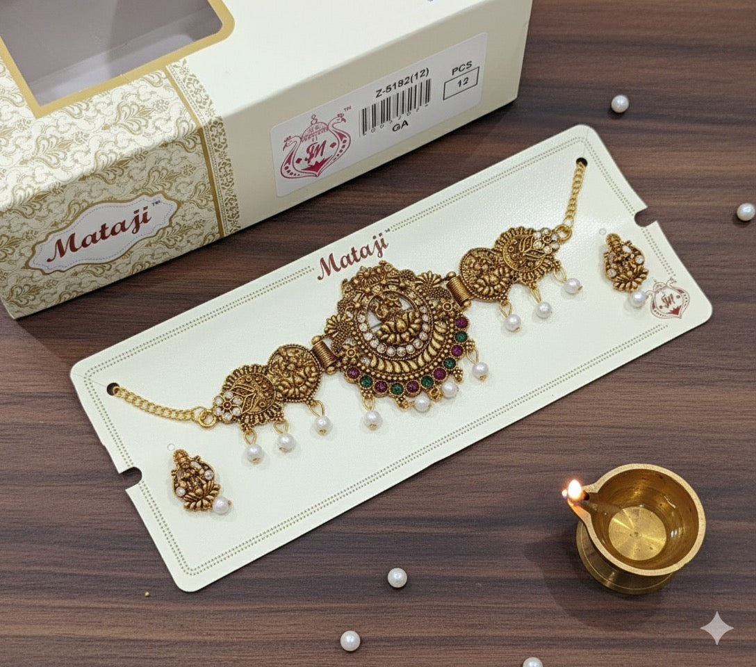 Royal Drop Necklace Set with Jhumkas