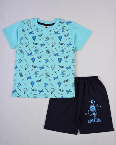 5 sets Boys & Girls Casual T-shirt Shorts Combo