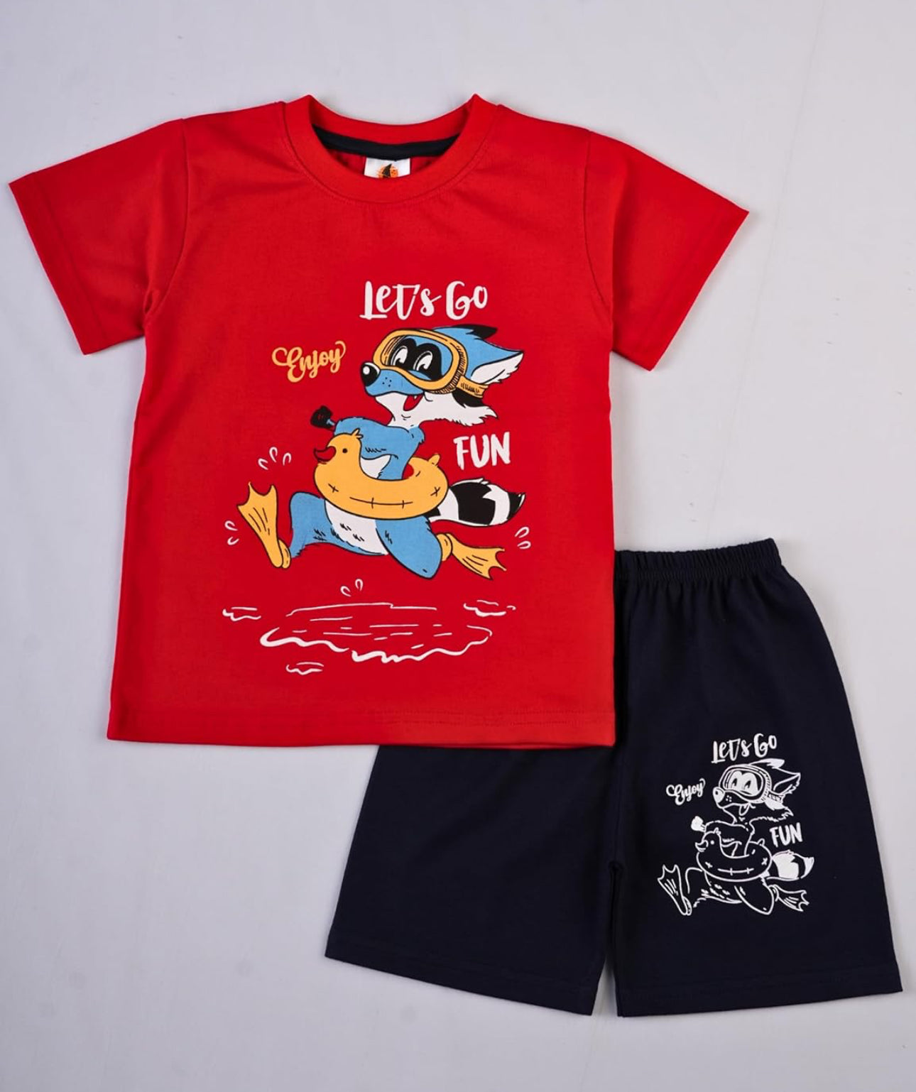 5 sets Boys & Girls Casual T-shirt Shorts Combo