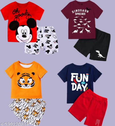 5 sets Boys & Girls Casual T-shirt Shorts Combo