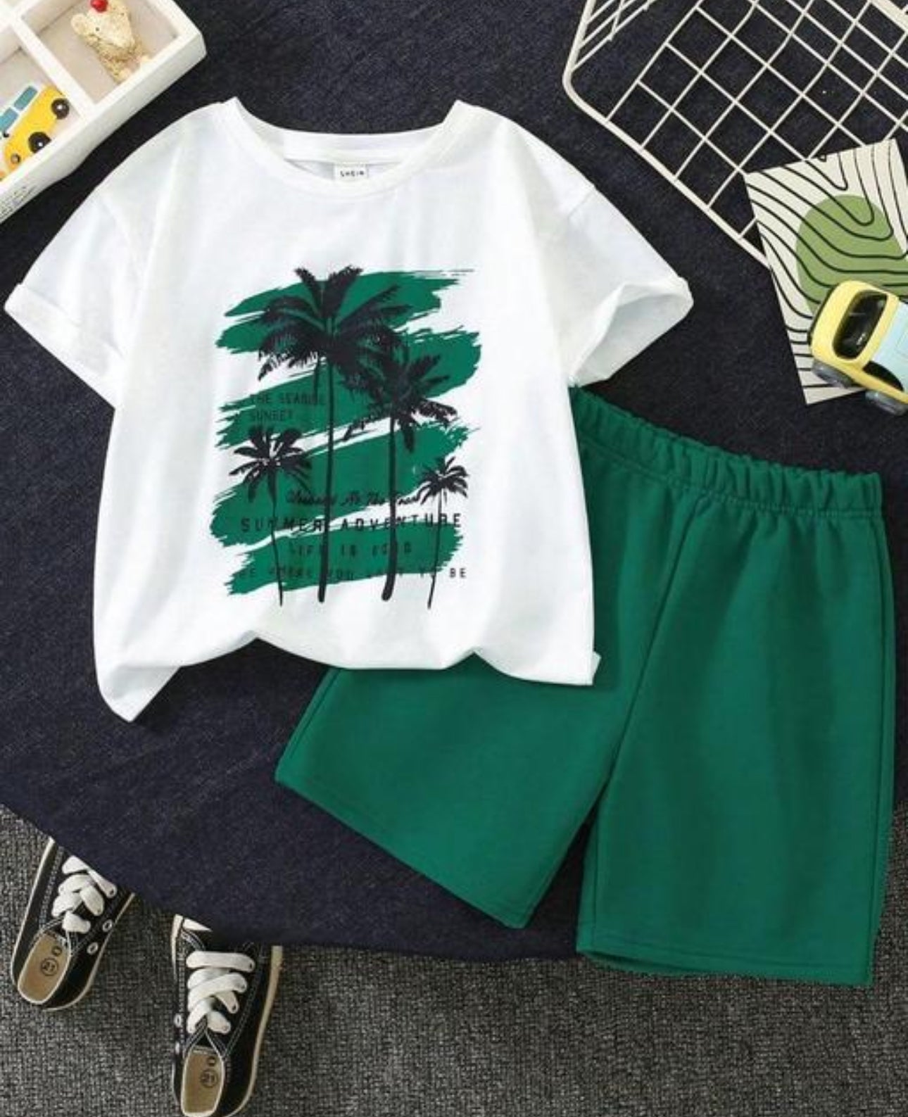 5 sets Boys & Girls Casual T-shirt Shorts Combo